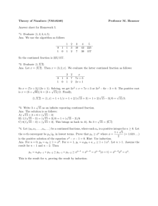 Theory of Numbers (V63.0248) Professor M. Hausner Answer sheet
