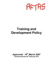 Training and Development Policy - Australian Film Television and