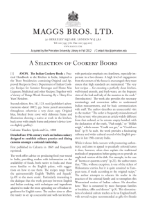 A Selection of Cookery Books MAGGS BROS. LTD.