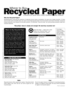 Recycled Paper ÑÊSC County - San Mateo County RecycleWorks