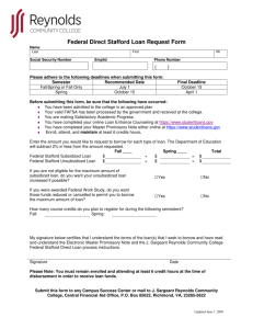 Federal Direct Stafford Loan Request Form Yes No Yes No