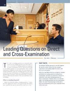 Leading Questions on Direct and Cross-Examination