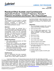 TP-SA-009 Residual Ethyl Acetate and Cyclohexane in Polyacrylic