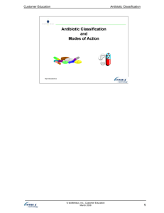 Antibiotic Classification and Modes of Action