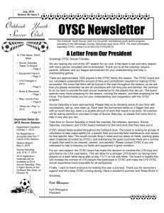 OYSC Newsletter - Oshkosh Youth Soccer Club