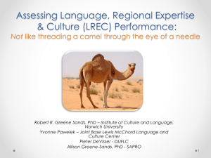 Assessing Language, Regional Expertise & Culture Performance