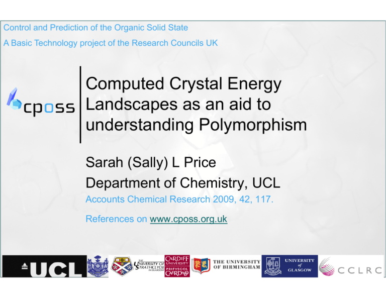computed crystal energy landscapes as an aid to