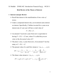 Review on the Theory of Interest