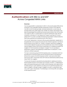 Authentication with 802.1x and EAP Across Congested WAN Links