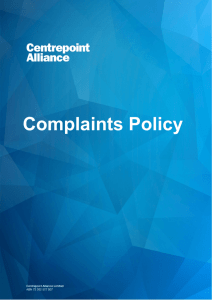 Alliance Wealth Complaints Procedure