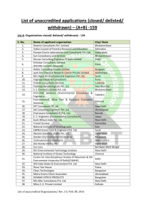 List of unaccredited applications (closed/ delisted/ withdrawn) – (A+B)