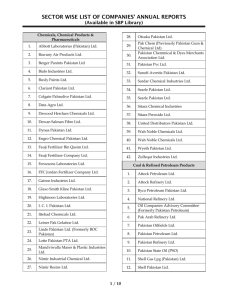 sector wise list of companies' annual reports