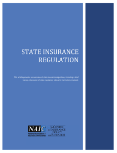 state insurance regulation - National Association of Insurance