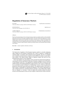 Regulation of Insurance Markets