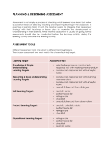 planning & designing assessment