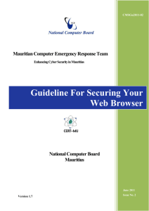 Guideline For Securing Your Web Browser