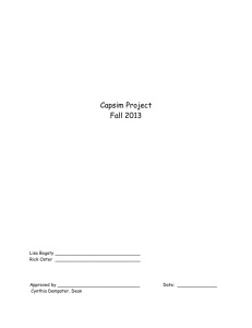 Capsim Project Fall 2013