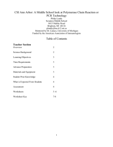 CSI Ann Arbor: A Middle School look at PCR Technology