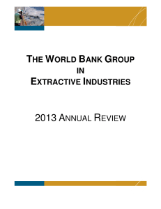 World Bank Group in Extractive Industries - 2013 Annual Review