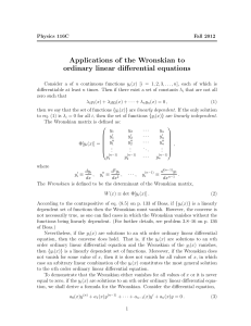 Applications of the Wronskian to ordinary linear differential