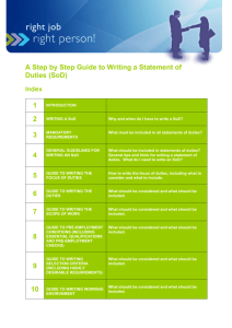 A Step by Step Guide to Writing a Statement of Duties (SoD) 4 8 9