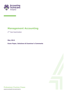 Management Accounting - Accounting Technicians Ireland