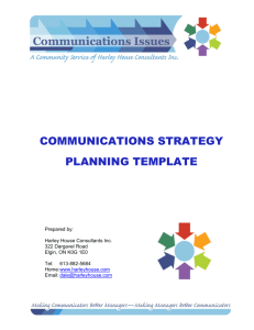 communications strategy - Harley House Consultants Inc.
