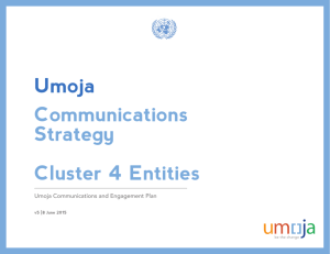Communications Strategy Cluster 4 Entities Umoja