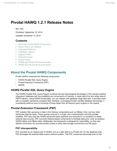 Pivotal HAWQ 1.2.1 Release Notes