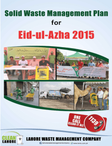 Eid-ul-Azha Plan-2015 - Lahore Waste Management Company