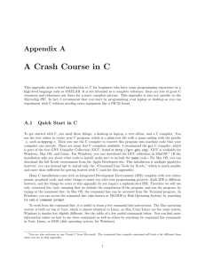 A Crash Course in C