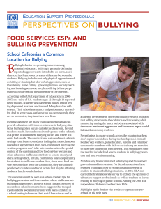 Food Services ESPs and Bullying Prevention