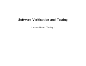 Software Verification and Testing