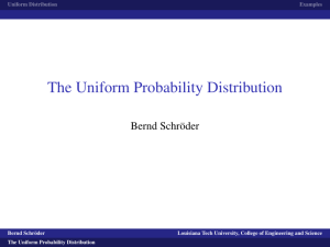 The Uniform Probability Distribution