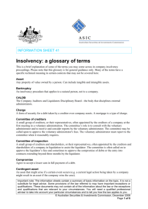 Insolvency: a glossary of terms