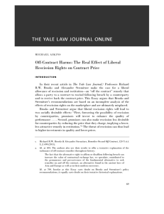 Off-Contract Harms: The Real Effect of Liberal Rescission Rights on