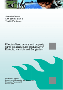 Effects of land tenure and property rights on agricultural productivity