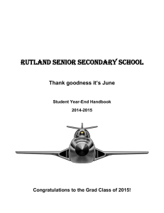 Student Year-end Handbook - Rutland Senior Secondary