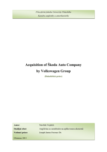 Acquisition of Škoda Auto Company by Volkswagen Group