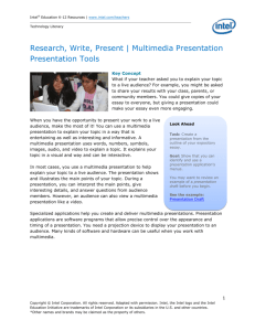 Multimedia Presentation Tools