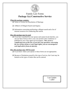 Family Law Forms, Package 1(c), Constructive Service