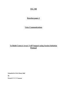 TEL 500 Reaction paper 1 Voice Communications To Build Context