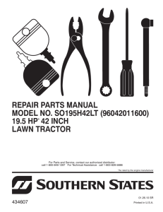 repair parts manual model no. so195h42lt (96042011600)