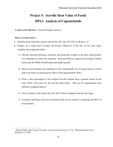 Scoville Heat Value of Foods HPLC Analysis of Capsaicinoids