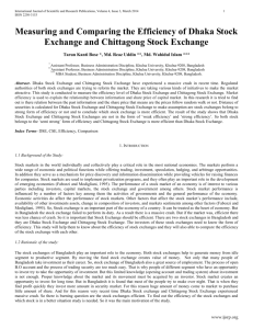 Measuring and Comparing the Efficiency of Dhaka Stock Exchange