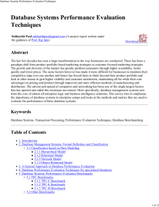 Database Systems Performance Evaluation Techniques