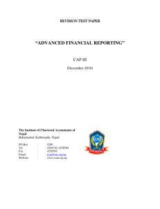 advanced financial reporting - The Institute of Chartered