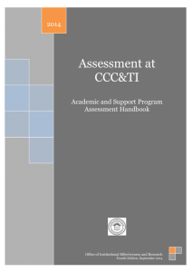 Assessment at CCC&TI - Caldwell Community College and