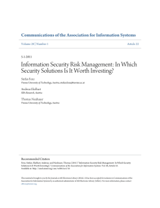 Information Security Risk Management: In Which