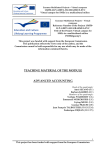 TEACHING MATERIAL OF THE MODULE ADVANCED ACCOUNTING